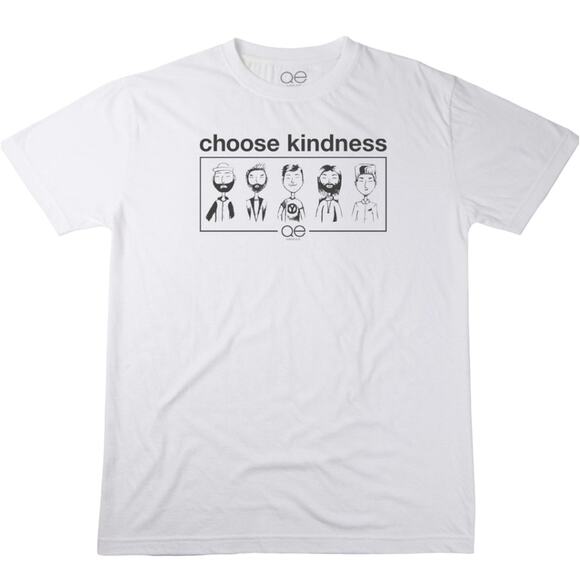 Queer Eye Choose Kindness White T-Shirt Black Graphic QE Sz Medium NWT - Picture 1 of 6